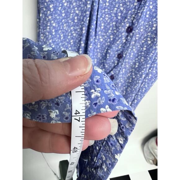 April Cornell Vintage 90s Purple Floral Maxi Dress Womens Small Back Tie Grunge - Picture 13 of 13